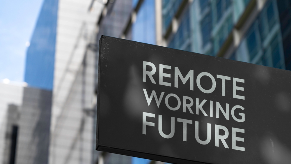 The,Future,Is,Remote,Working,On,A,Black,City-center,Sign